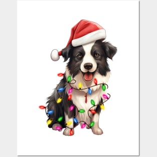 Christmas Border Collie Posters and Art